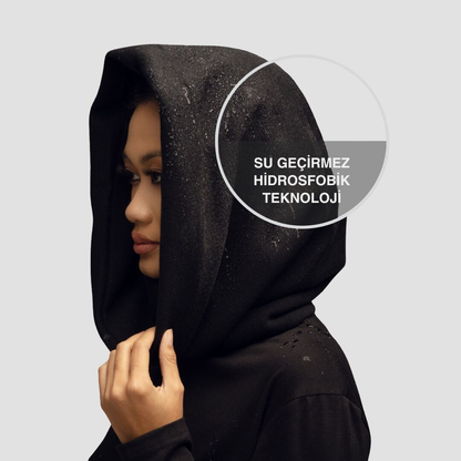 Saten Astarlı Su Geçirmez Sonsuz Yağmurluk Eşarp