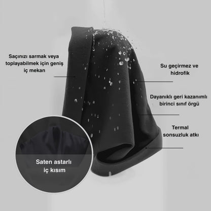 Saten Astarlı Su Geçirmez Sonsuz Yağmurluk Eşarp
